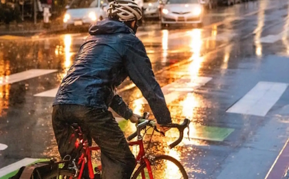 Cycling in the dark and wet